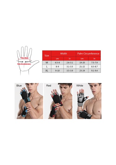 Geeksen Xl Mavi Yarım Parmak Eldiven: Silikon Amortisörlü, Uzun Bilek Kordonlu, Spor, Dağcılık, Bisiklet, Yoga Ve Egzersiz İçin Dayanıklı Nilon-elastan Mavi