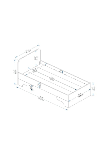 Arnetti Karyola 90x190 Luses Karyola Atlantik Çam Bej