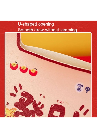 Sones Yeni Yıl Sevimli Mendil Kutusu Su Geçirmez Mendil Kutusu Yurt Araba Taşıma Oturma Odası Evrensel Mendil Kutusu, Stil: Zengin Olun