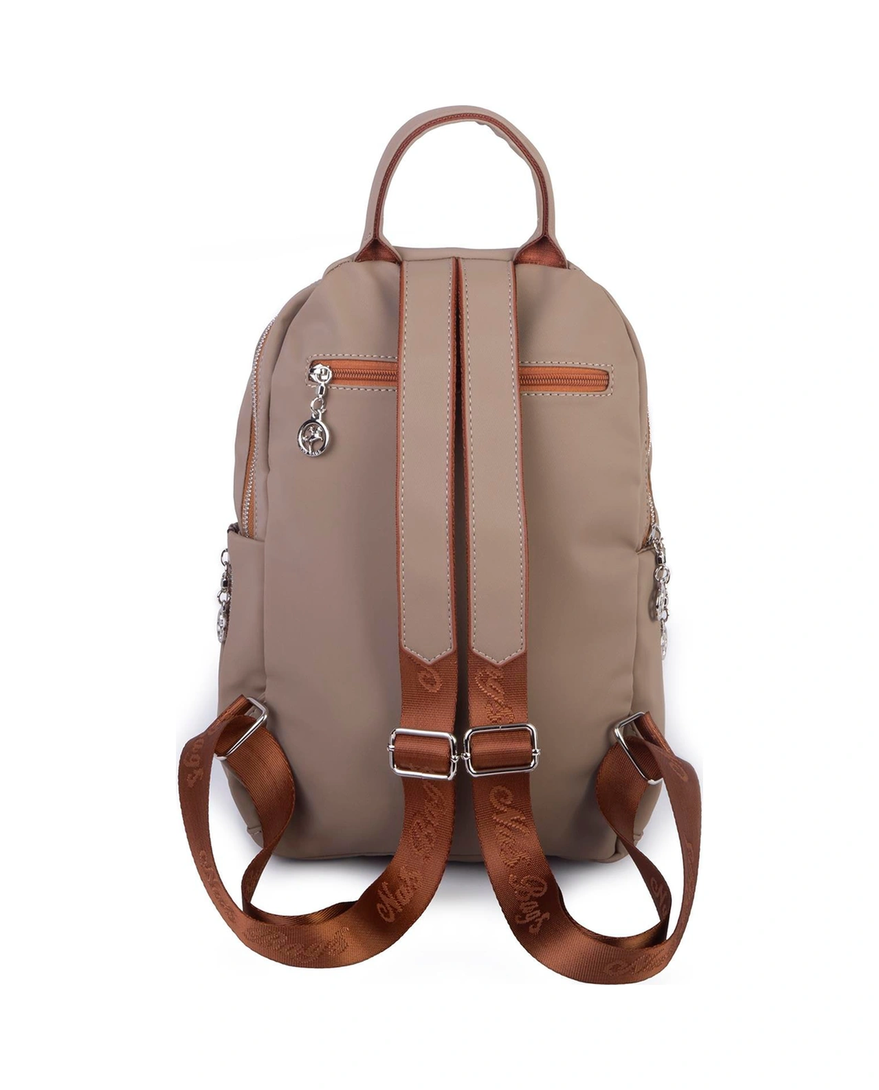 Nas Bag Kadın Çok Gözlü Sırt Çantası Vizon Taba Buzzy Vizon