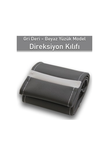 Mercedes B Gri İçin Uyumlu Özel Süper Deri Beyaz Yüzüklü Dikişli Direksiyon Kılıfı