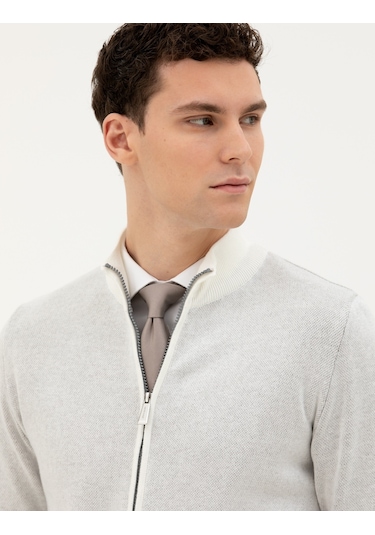 Pierre Cardin Erkek Ekru Triko Hırka 50278102-vr019 Ekru