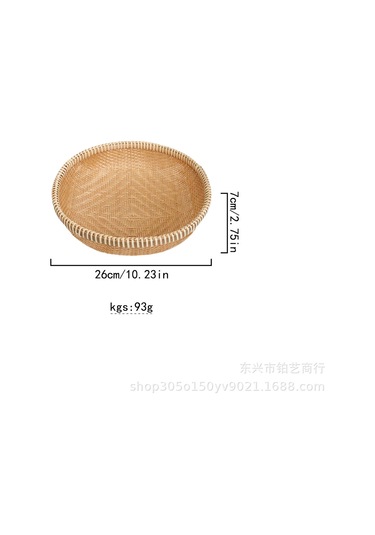 Bambu Sepeti Meyve Ve Sebze Depolama Sepeti Faraş Bambu El Yapımı Ürünler Yuvarlak Delikli Dokuma Sepet Bambu