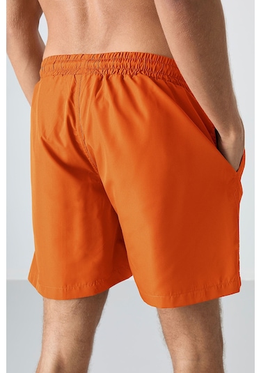 Tommylife Neon Oranj Hızlı Kuruyan Standart Fit Erkek Deniz Şortu - 81237