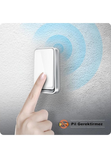 Dailytech Su Geçirmez Kablosuz Pil Gerektirmeyen Kapı Zili
