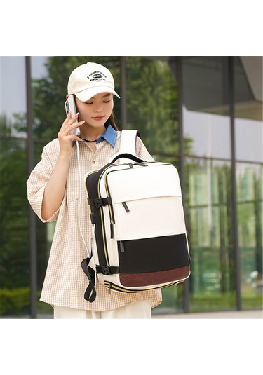 Erkekler İçin Seyahat Sırt Çantası, Usb Şarj Bağlantı Noktası Ve Ayakkabı Kesesi İle Sırt Çantası Üzerinde Taşıma, Tsa 15,6 İnç Dizüstü Bilgisayar Sırt Çantası Uçuş Onaylandı, Hafta Sonu İş Yürüyüşü Bej