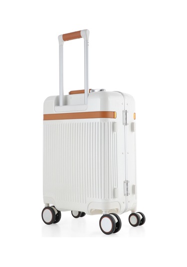 Orta Boy Tsa Kilitli Ve 360 Dönebilen Tekerlekli Seyahat Valizi - Beyaz Beyaz