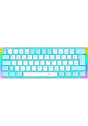 Rgb Oyuncu Klavyesi Mx-1 Mekanik Gaming Blue Switch Klavye Türkçe Q Beyaz Mini Klavye