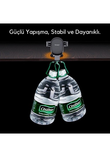 Essager Süper Güçlü Vantuzlu Torpido Üstü Araç İçi Telefon Tutucu Kilit Mekanızmalı Araç Tutucu