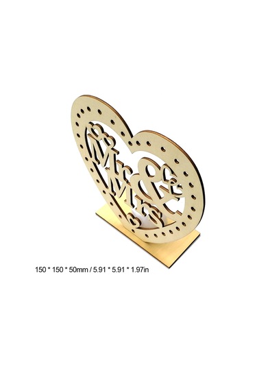 Suofeng Ahşap Ev Dekorasyonu Aşk Formu Mr & Mrs Işıklı Led Mumlu Nikah Özel Heykeli Çok Renkli