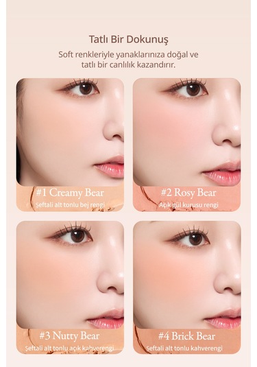 Dasique Karıştırılabilir Renk Tonlarına Sahip 4lü Jel Allık Blending Mood Cheek 16 Brown Bear 16 Brown Bear