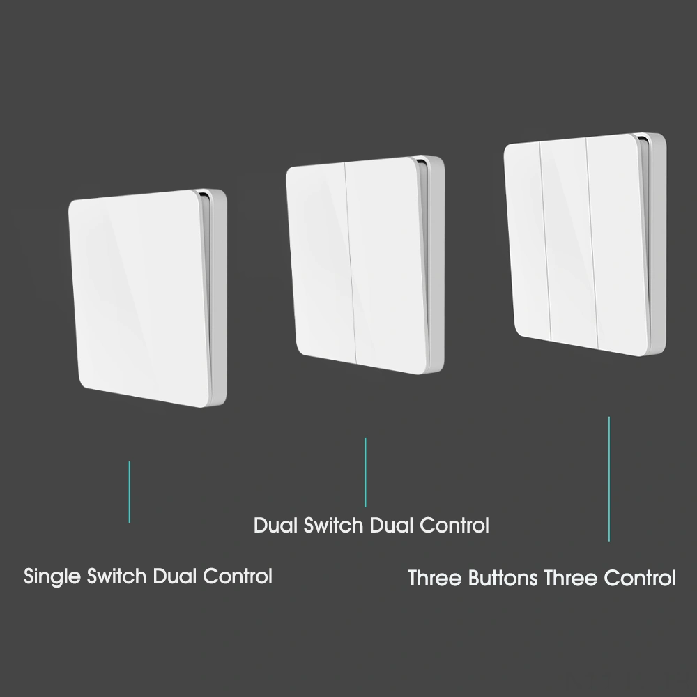 Lemestar Xiaomi Mijia Beyaz Duvar Anahtarı, Üçlü Çift Kontrol, Geleneksel Ve Kendi Kendine Geri Tepme Modu, 40.000+ Basma Testi, Uygulama Desteği Yok
