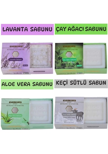 ﻿Hmd Bitkisel Kozmetik Aloe Vera + Çay Ağacı + Keçi Sütü + Lavanta Sabunu 4 x 125 G