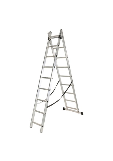 Asil Alüminyum 2 Parçalı Endüstriyel Merdiven Çok Amaçlı 2x6 / 2x7 / 2x8 / 2x9 Basamak En131 Sertifikalı 2x7 Basamak