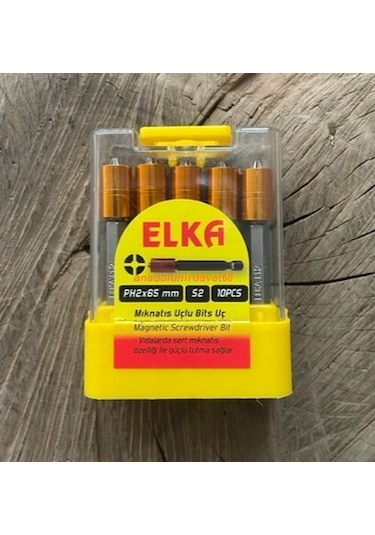 Elka Ph2 Stoplu Vida Sıkma Ucu Mıknatıslı Yıldız Bits Uç Yıldız Uç 65mm 10adet