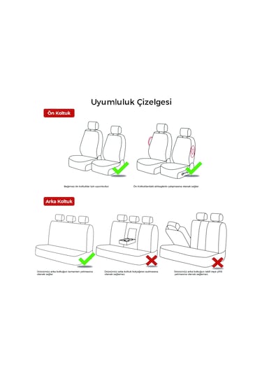 Minderland K1 - Suzuki Splash İle Uyumlu Koltuk Kılıfı, Tam Takım/turuncu-siyah