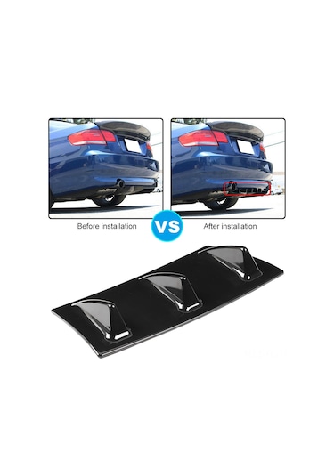 Lemestar Araç Aerodinamik Performansı Artırıcı, Sürüklemeyi Azaltan, Büyük Boy Abs Köpekbalığı Kanatlı Arka Tampon Akışkanlığı Direksiyonu