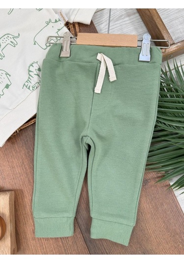 Safari Baskılı Mevsimlik Erkek Bebek 2li Takım Yesil