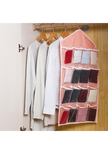 Yeşil Sıcak 16 Cepler Wardrobepockets Temizle Asılı Çanta Çorap Sutyen İç Kırtasiye Raf Askı Depolama Yerden Tasarruf Düzenli Organizatör Yeşil