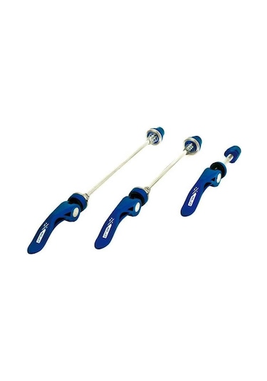 Xlc Quick Release 3'lü Set Qr Bisiklet Ön Arka Teker Mandalı Ve Sele Kelepçesi Seti Mavi