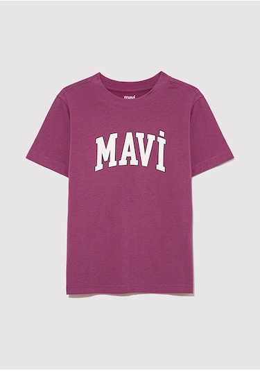 Mavi - Mavi Logo Baskılı Mor Tişört 7610109-70651 Mor