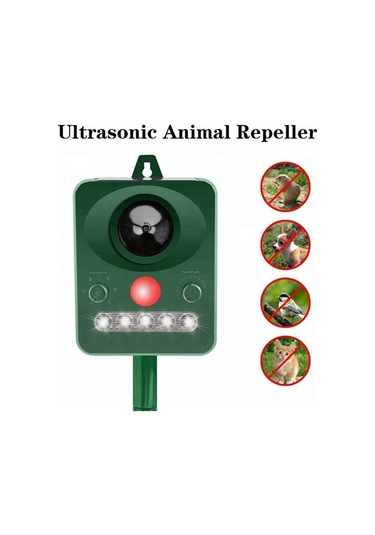 H41489 Güneş Enerjili Hayvanlar Kovucu Ultrasonik Dalga Köpek Yeşil