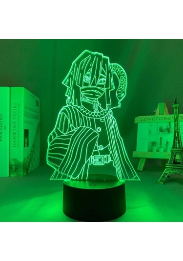 Szypzstore Led Işık Anime Demon Slayer Obanai Iguro Çocuk Yatak Odası Dekoru Aydınlatma Doğum Günü Hediyesi Manga 3d Gece Lambası Kimetsu Ny3q6j Renkli
