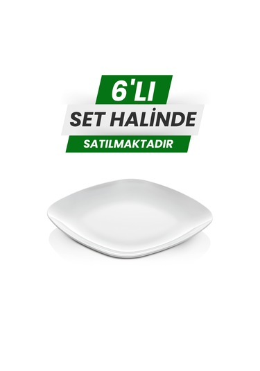 Alezy 594 Göreme Melamin Termostar Kare Servis Tabak 21 Cm Beyaz