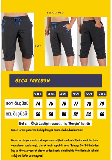 Enricoferry Erk Antrasit Hızlı Kuruyan Büyük Beden Kapri Edy2524b Antrasit