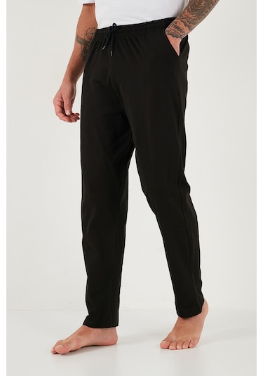 Buratti Pamuklu Regular Fit Normal Bel Düz Paça Cepli Erkek Pijama Altı 6574003 Siyah