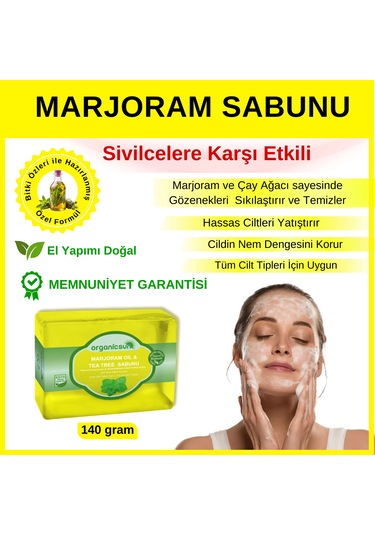Organicsun Marjoram Oil Tea Tree Çay Ağacı Sabunu 140 G