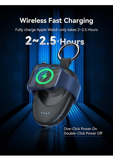 Newdery Pil Paketi 1400 Mah Taşınabilir Kablosuz Şarj Cihazı İos Uyumlu Watch Serisi Black Amerika Birleşik Devletleri Siyah