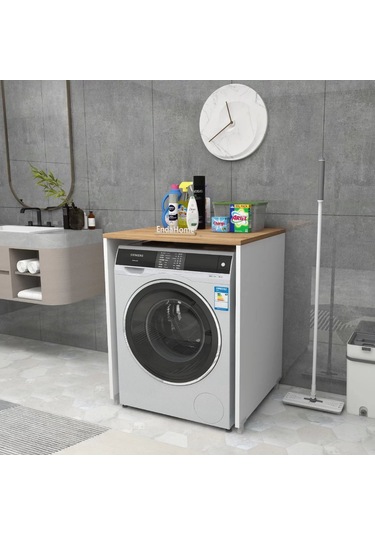 Reyo Home Enda Çamaşır Ve Kurutma Makinesi Dolabı Kapaksız Çam-be Atlantik Çam Beyaz