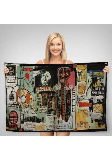 Jean Michel Basquiat Notary Kanvas Duvar Örtüsü-halısı-5002