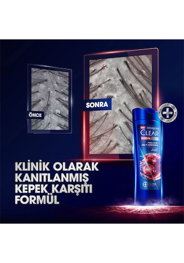 Clear Men Kepeğe Karşı Etkili Şampuan Hızlı Stil 2si 1 Arada 3 x 350 ML