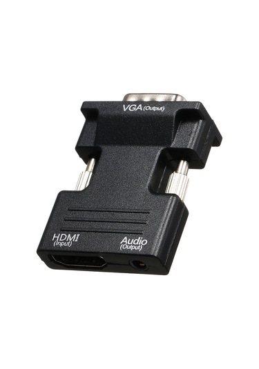 Wezone Hdmı'den Vga'ya Dönüştürücü, 1080p Çözünürlük, 3.5mm Ses Portu, Bağımsız Ses Çıkışı, Siyah, Taşınabilir Abs Kasa