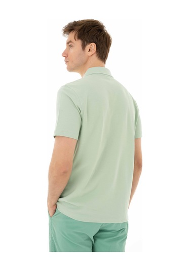 AR-MA Arma Erkek % 100 Pamuk Penye Pike Regular Fit Polo Yaka Gömlek Y25374351101 Yeşil-y2 Yeşil