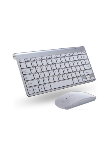 Büro Ev Ofis Bilgisayarı İçin Gri Wifi Kablosuz Klavye Mouse Seti Diğer