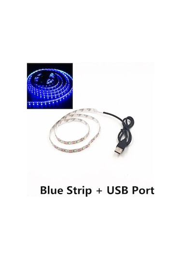 Wıxolighting 5 Metre Usb Led Şerit Işık 5v 3528 Smd, Tavan Ve Dolap Aydınlatma, Su Geçirmez Whıte 6-10w 5mmavi Mavi