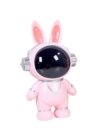 Venturemart Astronot Kumbara Sevimli Tavşan Astronot Para Kavanozu Masaüstü Süsleme Spaceman Pembe