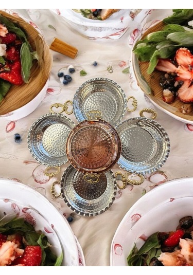 5'li Çekiç Dövme Bakır Kahvaltılık