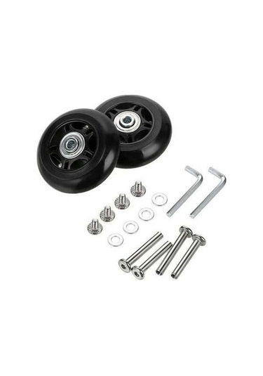 Novahub 2 Parça Bavul Tekerlekleri, Yedek Tekerlekler, 7024mm, Siyah, Kauçuk+metal, Bagaj Bavul İçin Tamir Rulmanları -