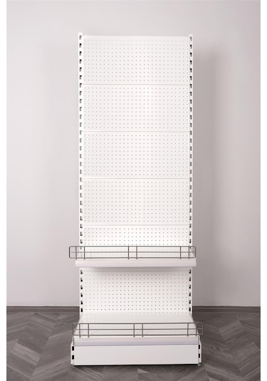 Delikli Panel Raflı Stand Antrasit Gri