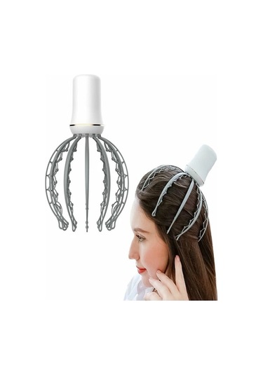 Novahub Elektrikli Baş Masaj Aleti Ahtapot Pençesi Saç Derisi Masaj Aleti Saç Derisi Kas Gevşeme Ekipmanı-gri-242 Çok Renkli