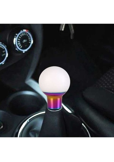 Wondernest Evrensel Araba Küçük Yuvarlak Reçine + Karbon Fiber Vites Topu Beyaz Beyaz