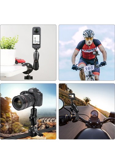 Teltree Pu909b Abs+alüminyum Allyuminiyum Kraba Klembi, 360 Döner İki Top Kafa, Maks. 500g Yük Kapasitesi