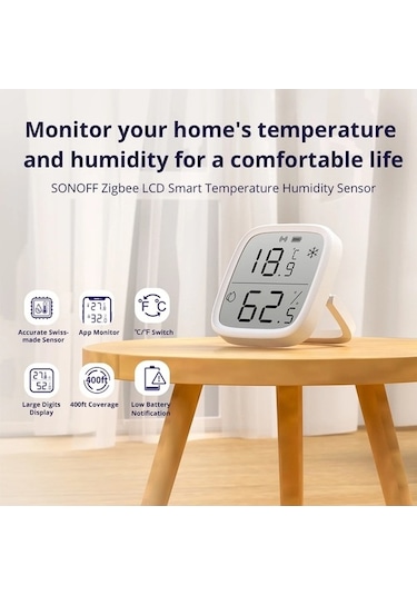 Pazly Sonoff Snzb-02d 2,5 İnç Lcd Akıllı Sensör Gerçek Zamanlı İzleme Bağlantısı