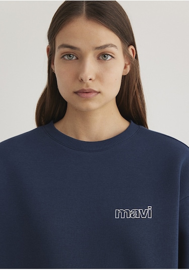 Mavi - Mavi Logo Baskılı Lacivert Sweatshirt 1611656-82454