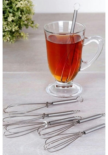 Periboia 6 Lı Çay Kaşığı - Yaylı Çırpıcı Şeklinde Karıştırıcı Çok Renkli