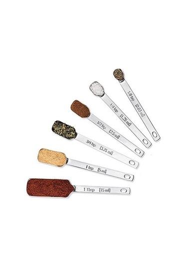 Pazly 6 Adet Paslanmaz Çelik Terazi Ölçme Kare Baharat Kaşık Kepçe Pişirme Araçları Diğer